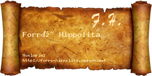 Forró Hippolita névjegykártya